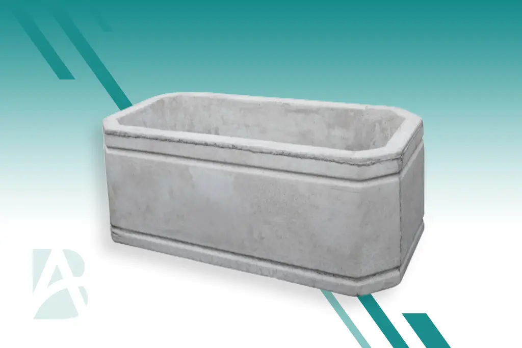 Dikdörtgen Desenli Beton Saksı